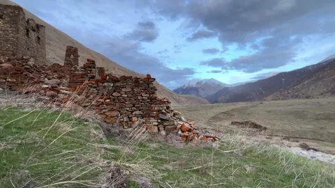 Lisri is the largest tower complex in North Ossetia.  Stock Footage 261371740