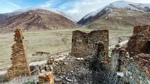 Lisri is the largest tower complex in North Ossetia.  Stock Footage 261801852