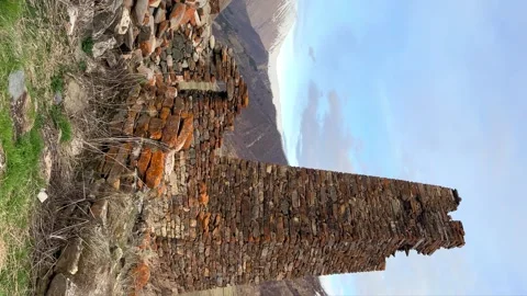 Lisri is the largest tower complex in North Ossetia.  Stock Footage 263197234
