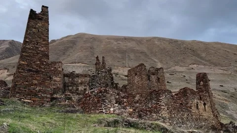 Lisri is the largest tower complex in North Ossetia. Stock Footage 263806035