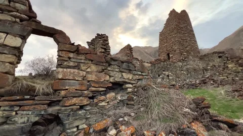 Lisri is the largest tower complex in North Ossetia. Stock Footage 272739434
