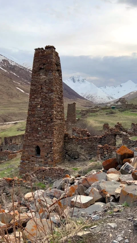 Lisri is the largest tower complex in North Ossetia. Stock Footage 272739842