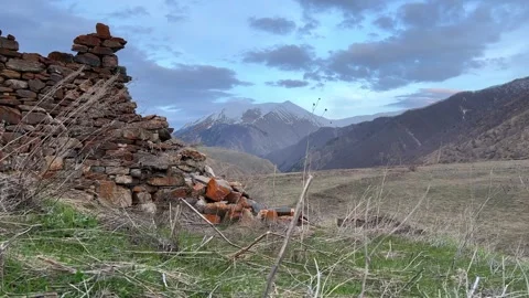 Lisri is the largest tower complex in North Ossetia. Stock Footage 272740544