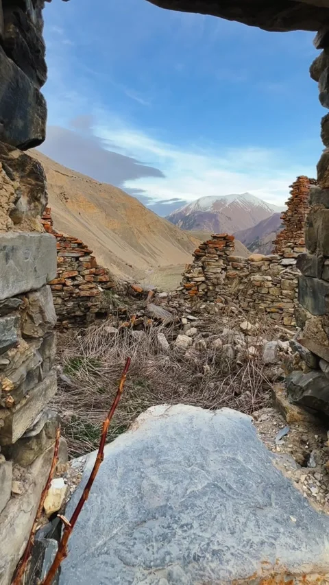 Lisri is the largest tower complex in North Ossetia.  Stock Footage 274268545
