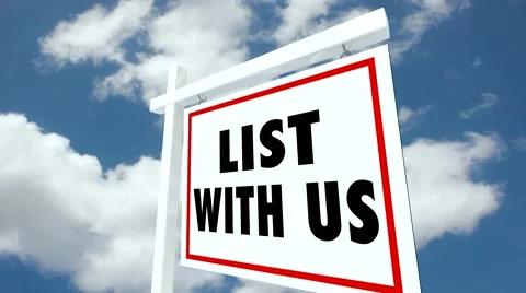 List and Sell With Us Real Estate Home for Sale Sign Stock Footage 46501355