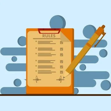 A list of approved rules with signatures Stock Illustration
