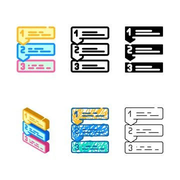 List with arrows color icon vector styleset Stock Illustration