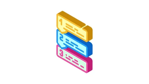 List with arrows isometric icon animation Stock Footage 327288847