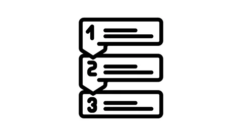 List with arrows line icon animation Stock Footage 326759141