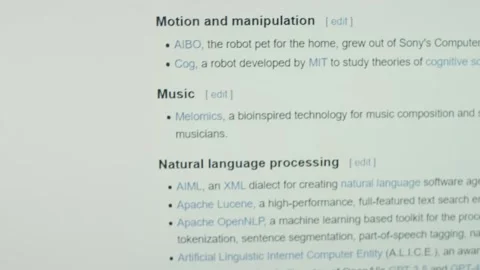List of Artificial Intelligence projects on computer screen Stock Footage 254548796