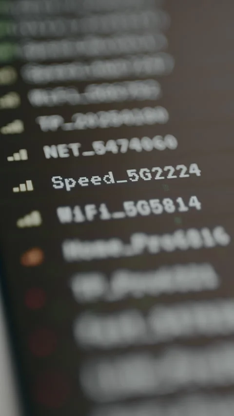 List of available Wi Fi networks on a device with signal strength indicators Stock Footage 329281483