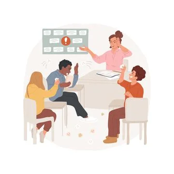 List of bad behavior isolated cartoon vector illustration. Stock Illustration