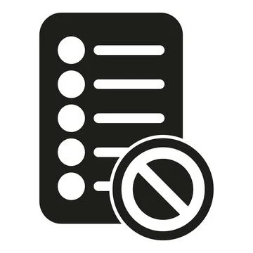 List of blacklist icon simple vector. Data user Stock Illustration
