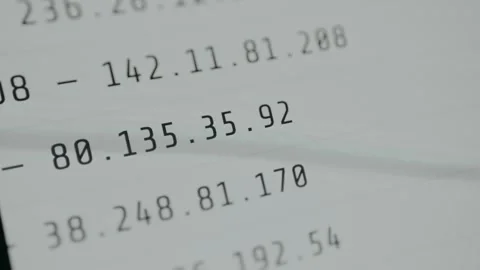 List of changing IP addresses Stock Footage 333372373