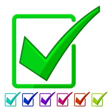 List check mark cartoon vector graphic Illustrazione stock