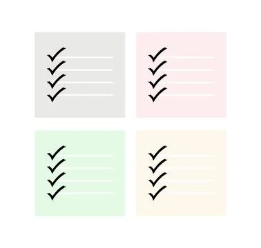 List Check mark icon set for website 스톡 일러스트