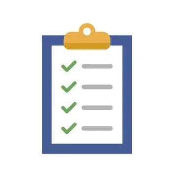 List with check marks flat icon. Clipboard pictogram Stock Illustration