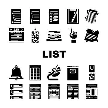 List checklist document check icons set vector Illustrazione stock