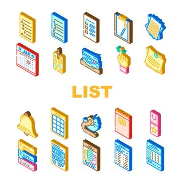 List checklist document check icons set vector Stock Illustration
