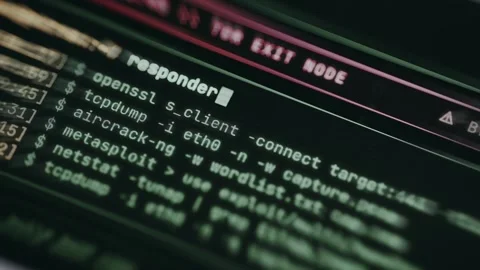 List of commands used for security testing and network monitoring Stock Footage 335882191