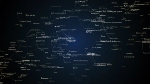 List of countries, composition from words and letters  Stock Footage 68377266