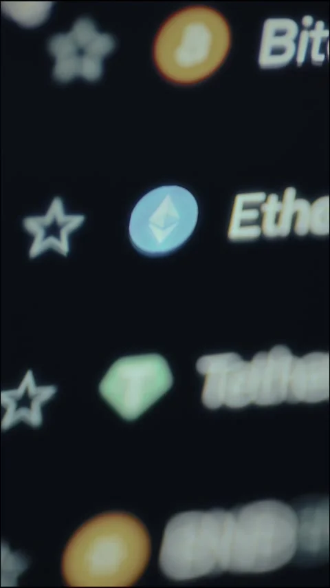 List of cryptocurrencies and their logos Stock Footage 327927406
