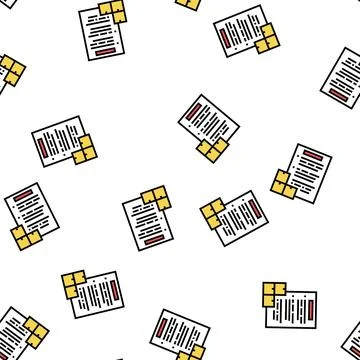 List of delivering packages vector seamless pattern Stock Illustration