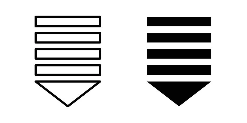 List dropdown icon symbol. Flat and Stroke Vector illustration 스톡 일러스트