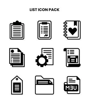 List DuoTone Design Icons Pack Stock Illustration