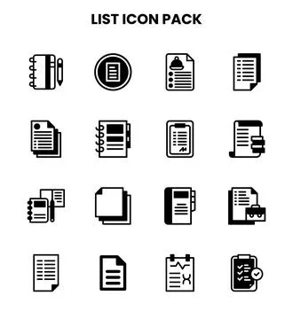 List DuoTone Graphics Icons Pack Stock Illustration