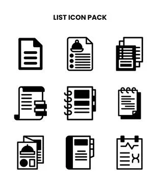 List DuoTone Graphics Icons Pack Stock Illustration