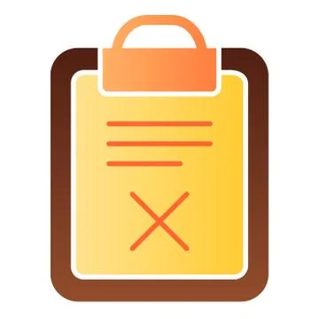 List fail flat icon. Document with cross color icons in trendy flat style. Paper Stock Illustration
