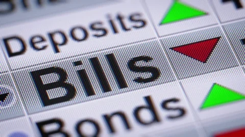 List of financial instruments on the screen. Looping. Video stock 71949681