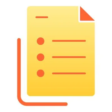 List flat icon. Questionnaire document vector illustration isolated on white Stock Illustration