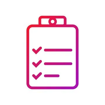 List Gradient Icon Vector Illustration Stock Illustration