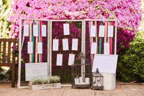 List of guests in vintage framework Stock Photos