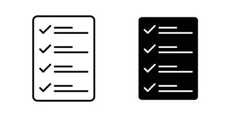 List icon in black and white. vector icon pack for websites Stock Illustration