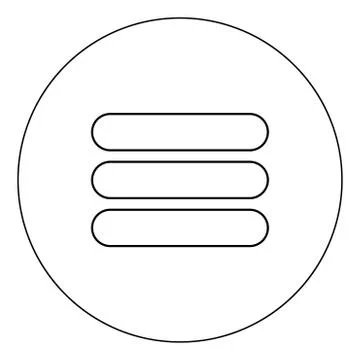 List icon black color in circle vector illustration isolated Ilustración de archivo