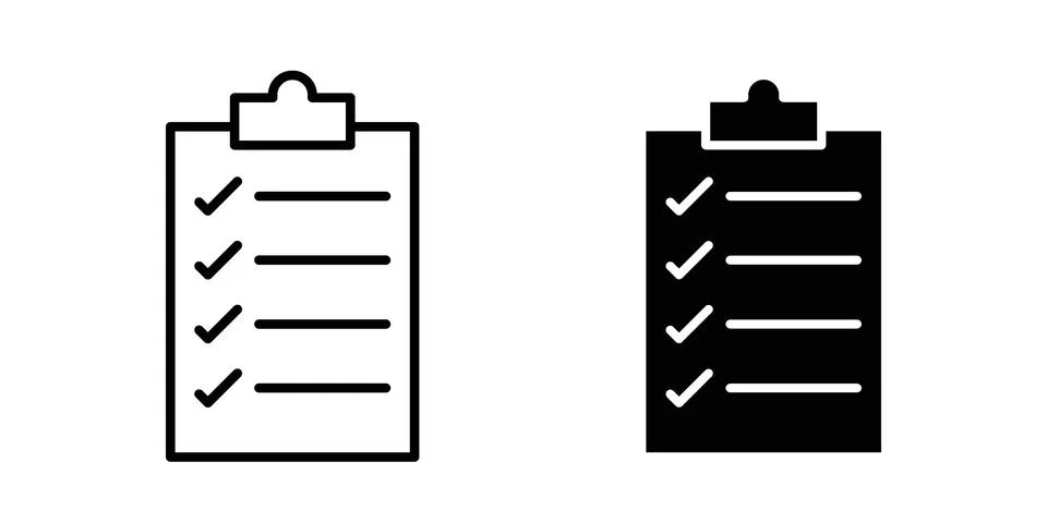 List icon black vector isolated on white Stock Illustration