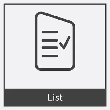 List icon isolated on white background Illustrazione stock gratuita