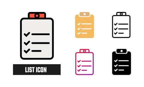 List Icon Set Vector Illustration Illustrazione stock
