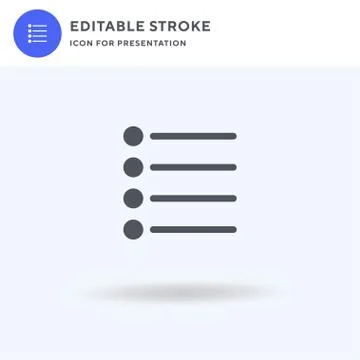 List icon vector, filled flat sign, solid pictogram isolated on white, logo i Stockillustratie