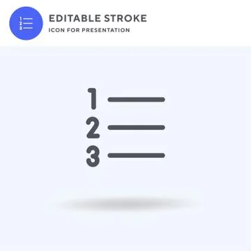 List icon vector, filled flat sign, solid pictogram isolated on white, logo i Stockillustratie