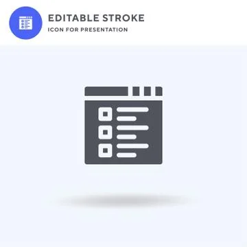 List icon vector, filled flat sign, solid pictogram isolated on white, logo Stock Illustration