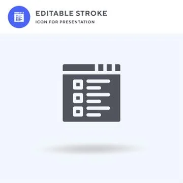 List icon vector, filled flat sign, solid pictogram isolated on white, logo Stockillustratie