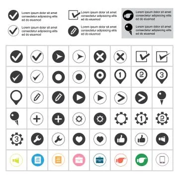 List icons set Illustrazione stock