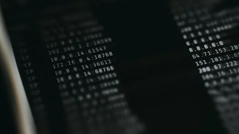List of IP addresses and network-related data Stock Footage 335880040