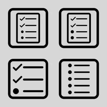 List Items Flat Squared Vector Icon イラスト素材