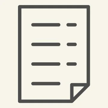 List line icon. Document vector illustration isolated on white. Paper outline Stock Illustration