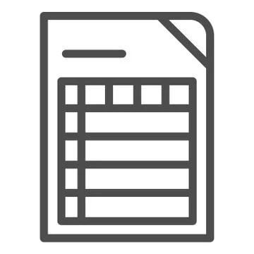 List line icon. Document vector illustration isolated on white. Paper outline Stockillustratie